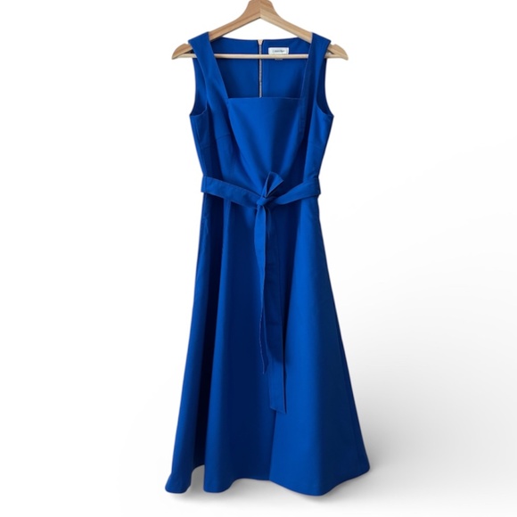 Calvin Klein Fit & Flare Midi Dress - Royal Blue Size 4 - Picture 2 of 11